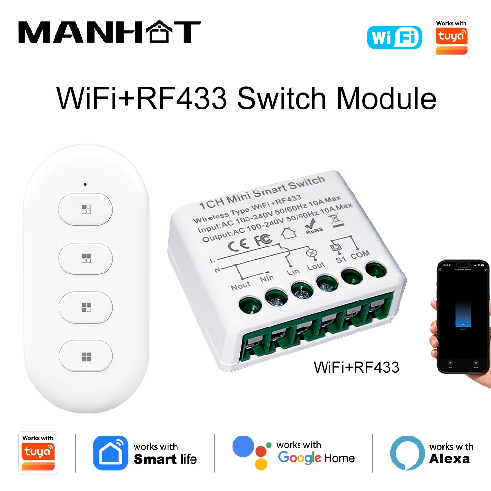 Diy Automation - Inteligentne przełączniki światła Tuya WIFI 10A