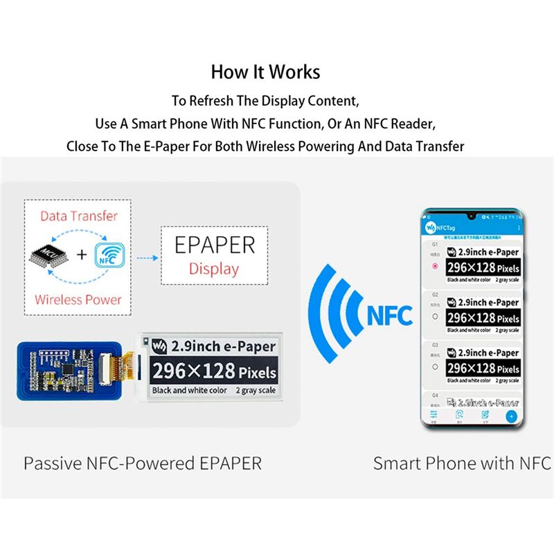 Display Epaper 2.9 - A49T 2,9-calowy bezprzewodowy moduł wyświetlacza E-Paper