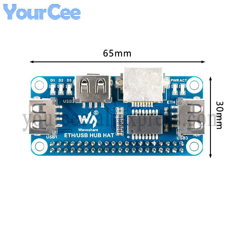 Moduł rozszerzeń USB HUB HAT z – Pi Zero W Board recenzja i cena
